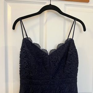 J. Crew navy blue lace midi dress